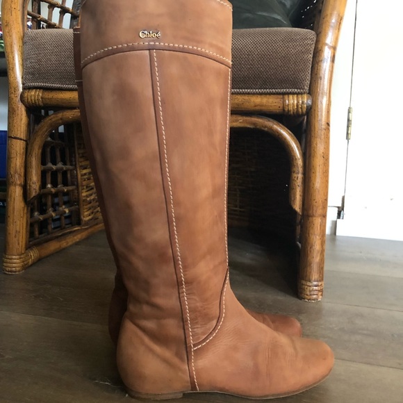 Chloe Shoes - Chloe Brown Tall Boots, size 39, 9✨